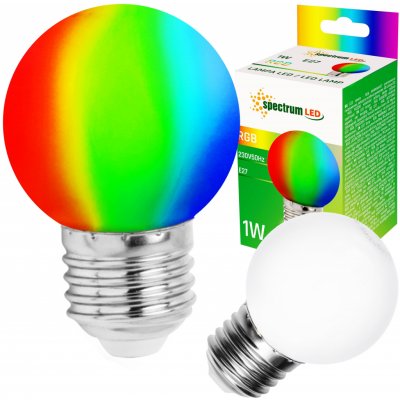 Spectrumled LED žárovka 1W 4xSMD5050 E27 20lm RGB – Sleviste.cz