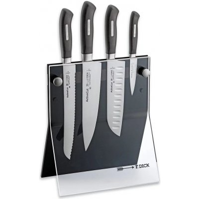 Kuchyňské nože ACTIVECUT se stojanem, sada 4 ks, černá, nerezová ocel, F.DICK