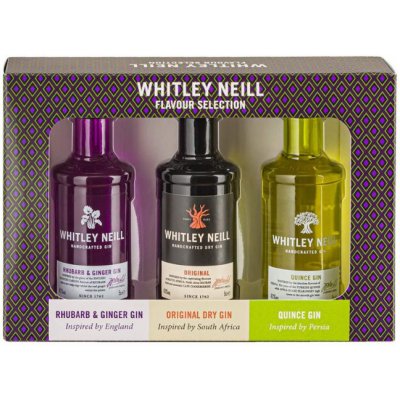 Whitley Neill tasting gin set 3 x 0,05L (dárkové balení) Rhubarb & Ginger - Original - Quince