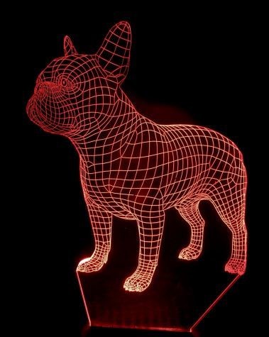 Beling Dětská lampa Francúzsky bull dog 7 barevná S9129