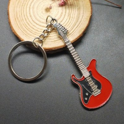 Přívěsek na klíče New Fashion Kytara červeno černá – Zboží Mobilmania