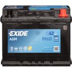 Exide AGM 12V 62Ah 680A EK620 – Hledejceny.cz