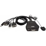 Aten CS-22D 2-port DVI KVM USB mini, integrované kabely – Sleviste.cz