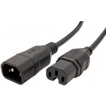 Kabel síťový prodlužovací, IEC320 C14 - C15, 2m, černý (16811) - 19.42.1297 – Sleviste.cz