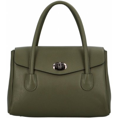 Kufříková dámská kožená kabelka do ruky Arlingto tmavě zelená