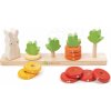Dřevěná hračka Tender Leaf Toys rastúca mrkva Counting Carrots s očíslovanými krúžkami a zajačikom