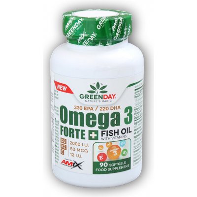 Amix GreenDay Omega 3 Forte 330/220 mg + D3 K2 Vitamin E 90 kapslí – Hledejceny.cz