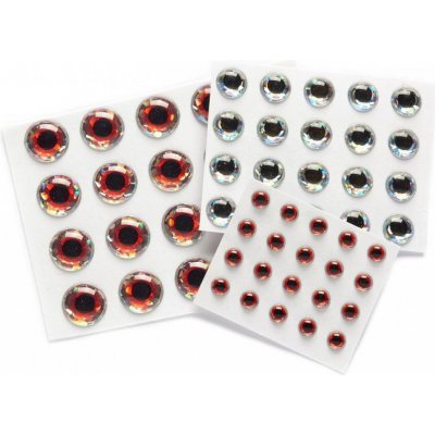 Veniard Epoxidové oči Epoxy Eyes 7 mm červená holografická – Zboží Dáma