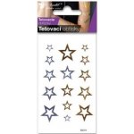 Tetovací obtisky zlaté a stříbrné 10 5x6cm hvězdy – Hledejceny.cz