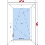 SMART Plastové okno 60x90, Otevíravé a sklopné