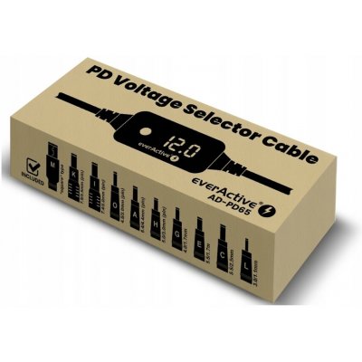 Univerzální USB-C PD napájecí adaptér - DC 5V, 9V, 12V, 15V, 20V everActive AD-PD65 – Hledejceny.cz