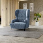 GA.I.CO bielastický potah na křeslo ušák Venezia modrá 60 - 110 cm – Zboží Dáma