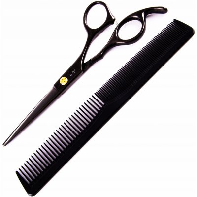 FOX Black Rose Profesionální kadeřnické nůžky na vlasy pro praváky 6´ černé – Zboží Dáma