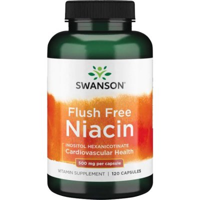 Swanson Niacin Flush Free Bez niacinového výplachu 500 mg 120 kapslí