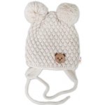 Baby Nellys Zimní pletená čepice Teddy Bear na zavazování ecru béžová – Hledejceny.cz