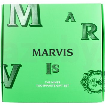 Marvis The Mints Anise Mint zubní pasta 10 ml + Classic Strong Mint zubní pasta 85 ml + Whitening Mint zubní pasta 10 ml dárková sada