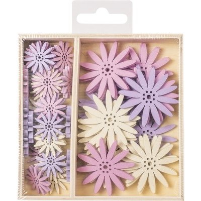 Knorr Květiny - mix dřevěných barevných dekorací (54ks) – Hledejceny.cz