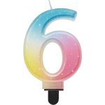 Godan Dortisimo svíčka žluto-růžovo-modrá číslo 6 – Sleviste.cz