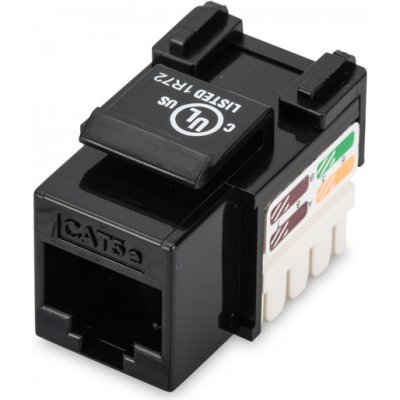 DIGITUS Keystone Jack CAT 5e, nestíněný RJ45 na LSA, barva černá DN-93501