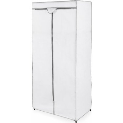 Compactor látková šatní skříň TELLA, kovová konstrukce, na zip, 70 x 45 x 155 cm, bílá – Hledejceny.cz