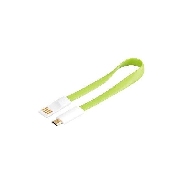 usb kabel PremiumCord 8592220011574 USB A/m - B/m, 0,2m, micro bílo-zelený