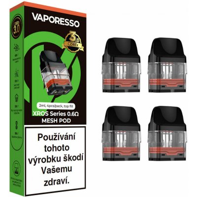Vaporesso XROS Pod Series Mesh cartridge 0,6ohm 4ks – Zboží Mobilmania