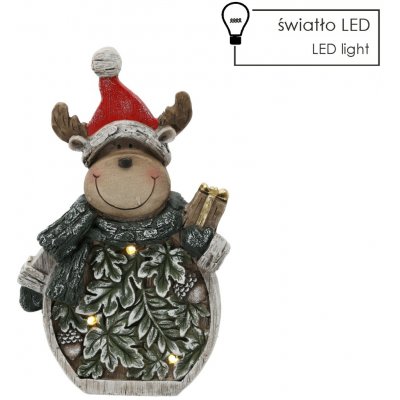 Pro-Tech shop Vánoční figurka sob s lístky LED 24x9,5x38,5cm 69855 – Hledejceny.cz