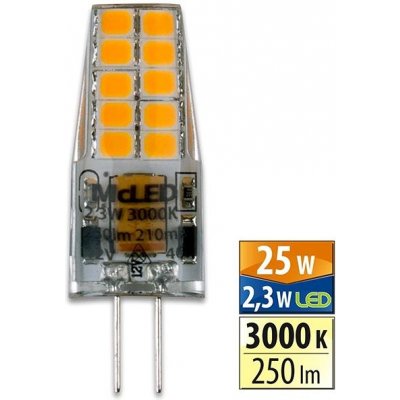 McLED LED G4, 12V, 2,3W, 3000K, 250lm