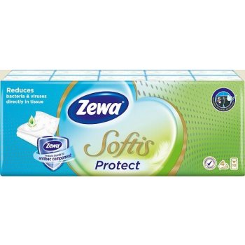 Zewa Softis Protect papírové kapesníčky 4-vrstvé 10x9 ks