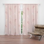 Sablio Závěs Bílé a růžové květy: 2ks 140x250cm – Hledejceny.cz