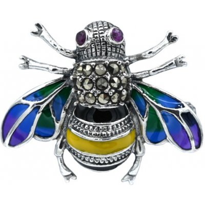 Vorlové Šperky Stříbrná brož včela M012 – Zboží Mobilmania