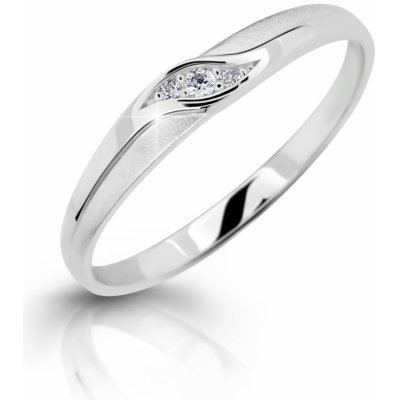 Gemmax Jewelry Prsten z bílého zlata s čirými zirkony Danfil 2346 GLRWB591692 – Zboží Mobilmania