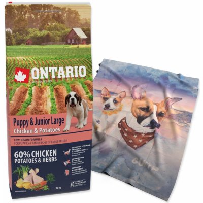 Ontario Puppy & Junior Large Chicken & Potatoes & Herbs 12 kg – Sleviste.cz