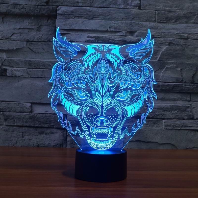 Beling Dětská lampa Vlk 7 barevná S9154