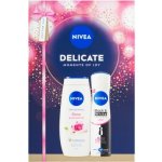 Nivea Delicate Moments of Joy Nivea Rose & Almond Oil sprchový gel 250 ml + Nivea Invisible Black & White Clear deospray 150 ml – Hledejceny.cz