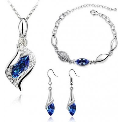 Sisi Jewelry souprava náhrdelníku náušnic a náramku Andělské slzy tmavě modrá SET1129-NTSET41563(9) Tmavě modrá