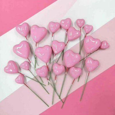 Dortisimo Zápich do dortu Srdíčka růžová různé velikosti (20 ks) – Zboží Dáma