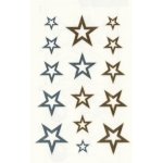 Tetovací obtisky zlaté a stříbrné 10 5x6cm hvězdy – Hledejceny.cz