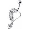 Piercing Šperky4U stříbrný piercing do pupíku srdíčko BP01312-C