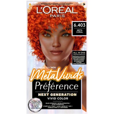 L'Oréal Paris Préférence Meta Vivids semipermanentní barva na vlasy 6.403 Meta Coral 75 ml – Sleviste.cz