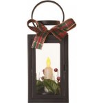 EMOS LED dekorace vánoční lucerna se svíčkou černá 20 cm 3x AAA vnitřní vintage; – Zboží Mobilmania