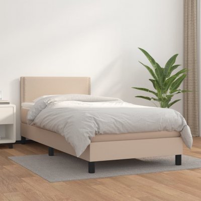 vidaXL 3141030 Boxspring postel s matrací umělá kůže / barva cappuccino