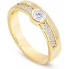 Prsteny Biju Pozlacený dámský zlatem, lesklý se zirkonem ve tvaru kruhu 4000322