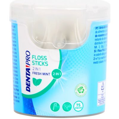 DentaPro Dentální nitě s držátkem Fresh Mint 75 ks – Zboží Dáma