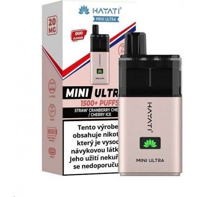 Hayati Mini Ultra Straw´ Cranberry Cherry Cherry Ice 20 mg 1500 potáhnutí – Zboží Mobilmania