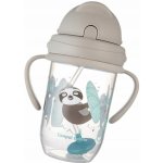Canpol Babies nevylévací hrníček se slámkou a závažím Exotic Lenochod šedý 270 ml – Zboží Dáma