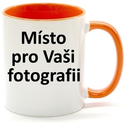 Fotodárek Fotohrnek oranžovo bílý foto 300 ml – Hledejceny.cz