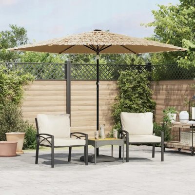 Petrashop 4005121 Zahradní slunečník s LED a ocelovou tyčí hnědý 288x288x225 cm Hnědá – Hledejceny.cz