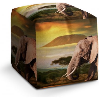 Sablio taburet Cube slon z profilu 40x40x40 cm – Zboží Mobilmania