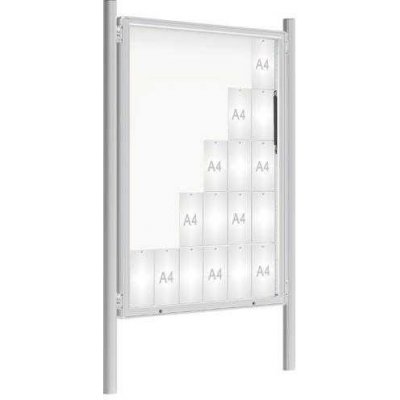 PROCITY Venkovní vitrína model 2000 30 x A4, elox, včetně sloupků | Zboží Auto